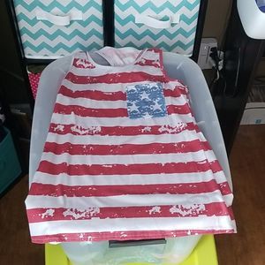 Brand unknown size small American flag colors cute